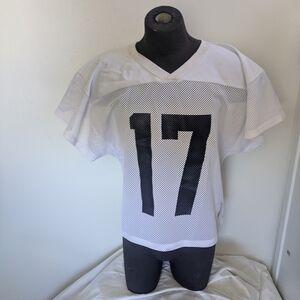 Russell Athletic Cropped White Mesh Football Jersey #17 Med
